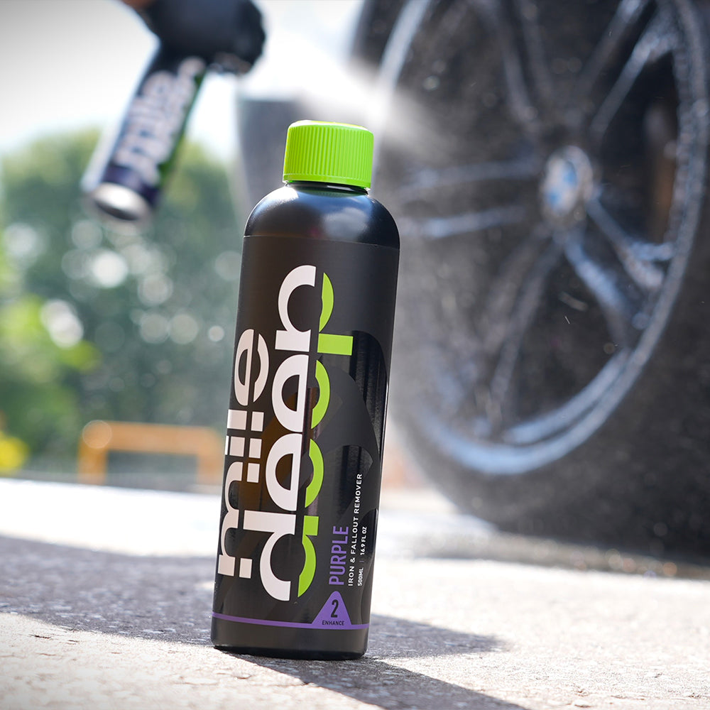 Purple Iron & Fallout Remover bottle for cars